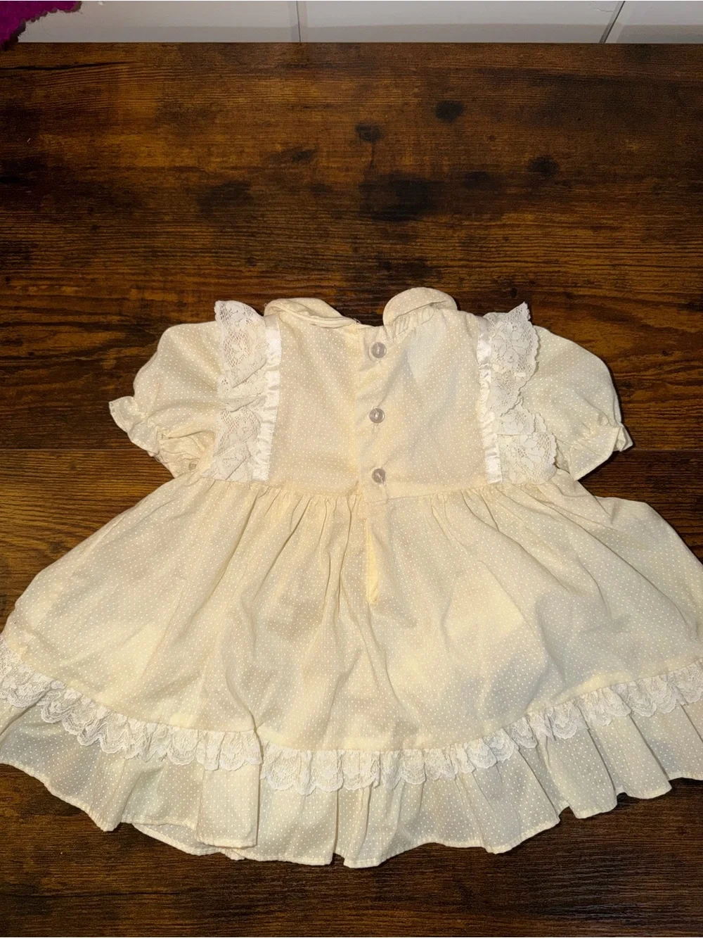 Vintage Polly Flinders Baby Dress 9M Deadstock Smocked Lace
